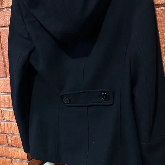 Giacca women's black wool pea coat - Picture 5 of 8